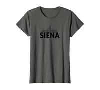 Siena Italia Ciudad Skyline Silueta Esquema Bosquejo Camiseta, Mujer, Asfalto, L