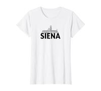 Siena Italia Ciudad Skyline Silueta Esquema Bosquejo Camiseta, Mujer, Blanco, 3XL