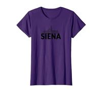 Siena Italia Ciudad Skyline Silueta Esquema Bosquejo Camiseta, Mujer, Morado, XXL