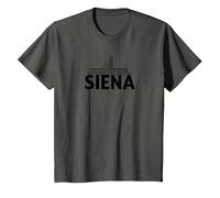 Siena Italia Ciudad Skyline Silueta Esquema Bosquejo Camiseta, Niños, Asfalto, 3 años