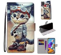 SIENIANLINE Funda para Samsung Galaxy A21s, Funda Samsung Galaxy A21s con Tapa Magnético, Cuero Premium Flip Folio Carcasa Case para Galaxy A21s