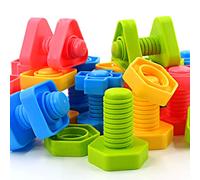 SIENIANLINE Nuts and Bolts Game - Juego de Tornillos de Colores 32 Piezas