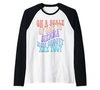 Sienna Personalized Name Cute Retro Girls Groovy Birthday Camiseta Manga Raglan