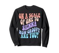 Sienna Personalized Name Cute Retro Girls Groovy Birthday Sudadera