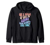Sienna Personalized Name Cute Retro Girls Groovy Birthday Sudadera con Capucha
