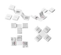 SIENOC 4 pins Conector 10mm para 5050/3528 SMD RGB No impermeable 4 conductores Quick Splitter Conector angular de ángulo recto Luces de tira LED