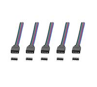 Sienoc 5 PK 4 pin cable de conexión rápida conector conector RGB de polos para 4-Pin 5050 3528 RGB LED patrulla