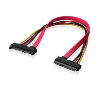 SIENOC Combinación de Datos Sata Macho a Hembra de 22 Pines (7 + 15) y Cable de extensión de Potencia - Cable de extensión Sata - 30cm