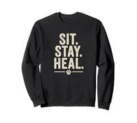 Siéntate. Quédate. Cura. Estilo vintage de terapia para mascotas. Sudadera