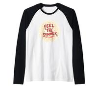 Siente el emblema del logotipo de verano Camiseta Manga Raglan