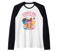 Siente la guinda con mi Amor por los Helados Mini-Me Camiseta Manga Raglan