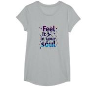Siéntelo en tu Alma: Persigue Tus sueños inspiradores Camiseta, Niñas, Gris Jaspeado, XS