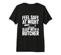 Siéntete Seguro por la Noche y Duerme con un Humor Carnicero Camiseta Premium