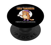 Siento Que ya Estoy Cansado mañana Conciencia de la fibromialgia PopSockets PopGrip Adhesivo