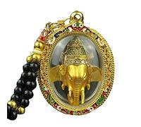 Siepificius Colgante de amuleto de Buda tailandés Ganesha, Tailandia, para bendecir la buena suerte, oro, 5.5cmx4.7cmx2.0cm, Poliéster, como se muestra en la