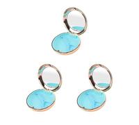 Siepificius Funda de retención de viaje con espejo protector bucal con agujeros de ventilación, color negro, Juego de 3 (oro champán), 8.7x2.7x8.7cm, como se muestra en la