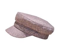 Siepificius Gorras de algodón y lino, estilo marinero, estilo retro, boina bretona, parte superior plana, sombrero de pescador, unisex, color caqui, Malva pálida., as description