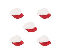 Siepificius Gorro de chef para cocina, color rojo, Juego de 5 (rojo), Talla única
