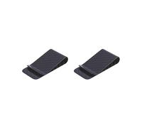 Siepificius Organizador delgado de fibra de carbono con clip para dinero, color negro mate, Juego de 2 (negro), 7X3.8X1.2CM, como se muestra en la