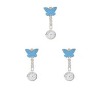 Siepificius Reloj de pared para enfermera, diseño de mariposa, color azul claro, 8 x 2,5 x 3,6 cm, Juego de 3 (azul claro 8 x 2,5 x 3,6 cm), 8x2.5x3.6cm