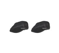 Siepificius Sombrero de paja transpirable para hombre, boina de periódicos, gorra de hiedra, gorra plana, color negro, Juego de 2 (negro), 58
