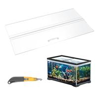 Sieral Juego de toldo de policarbonato para Acuario de 23.07 x 11.69 x 0.12 Pulgadas para 15/20H/55 galones sin Soporte Central, Tapa de Acuario con un Cuchillo de Gancho, Transparente
