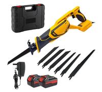 Sierra alternante inalámbrica sin escobillas, 0-3500SPM, 3 sierras alternantes inalámbricas de velocidad variable, sierra de madera eléctrica con motor sin escobillas con 2 baterías de 2000 mAh para