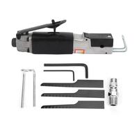 Sierra alternativa neumática con mango de goma suave Herramienta neumática de corte resistente Incluye llave de 3 hojas de sierra y soporte de hierro para cortar madera y metal