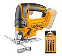 Sierra Caladora Inalámbrica INGCO 20V con Cuchilla de 5 piezas (Sin Batería)