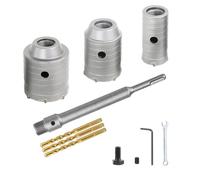 Sierra Campana Porcelanico con Punta Carburo Tungsteno, Juego Brocas para Martillo, Broca Corona 30/40/50mm con SDS Plus Varilla Extensión, Trépan Hormigón para Cemento, Piedra, Pared, Ldrillo, Piedra