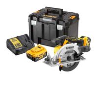 Sierra circular 165 mm XR 18 V DEWALT + 2 baterías 5Ah + caja Tstak DCS565P2-QW