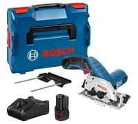 Bosch Professional 12V System sierra circular a batería GKS 12V-26 (Ø del disco de sierra: 85 mm, incl. 2 baterías 3.0Ah, cargador rápido GAL 12V-40, bandeja para L-BOXX, L-BOXX)