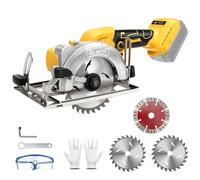Sierra circular con batería compatible con Dewalt 20 V, mini sierra circular de mano con 3 hojas, 8500 rpm, profundidad de corte máxima sin escobillas, 40 mm (90°, 31 mm (45°) para madera, metal