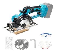 Sierra circular con batería de 5,5 pulgadas para Makita 18 V batería (sin batería), 6000 rpm, sierra circular sin escobillas, hoja de sierra Ø140 mm, profundidad de corte 51 mm (90°) 38 mm (45°), para