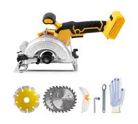 Sierra circular con batería para Dewalt 18 V 20 V, 1000 W, 6200 rpm, sierra circular eléctrica sin escobillas, con 3 hojas de sierra de 125 mm, biselado de 0 a 45°, profundidad de 32 mm para madera