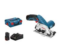 Bosch Professional 12V System sierra circular a batería GKS 12V-26 (Ø del disco de sierra: 85 mm, incl. 2 baterías 3.0Ah, cargador rápido GAL 12V-40, bandeja para L-BOXX, L-BOXX)
