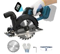 Sierra circular de mano con batería para Makita 18 V batería de litio (sin batería), motor sin escobillas, hoja de sierra Ø 150 mm, 6000 rpm, profundidad de corte 56 mm, 0-45°, con pantalla digital