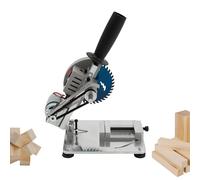 Sierra circular de mesa portátil, 96 W, 9000 rpm, para madera y metal, ajustable 0-45°, con cubierta protectora, silenciosa 80 dB, compacta 15 x 18 cm, para bricolaje y cortes de precisión