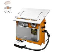 Sierra circular de mesa, sierra de mesa con bisel de 45° y sistemi de recolección de polvo, profundidad de corte de 0-50 mm, elevación del eje óptico, banco de trabajo