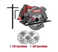 Sierra circular eléctrica de 1500 W, 5000 RPM, 190 mm, cuerpo aluminio, cortadora portátil, herramientas corte for carpintería, sierra mesa for Para bricolaje(Type A With 2 Blades)