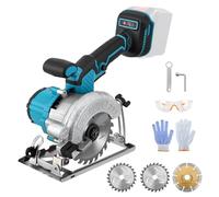 Sierra circular inalámbrica compatible con batería Makita de 18 V, minisierra circular de mano sin escobillas con 2 hojas (125 mm), profundidad de corte de 45 mm, ángulo ajustable de 0 a 45 ° para