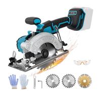 Sierra circular inalámbrica compatible con batería Makita de 18 V, minisierra circular de mano sin escobillas con 2 hojas (125 mm), profundidad de corte de 45 mm, ángulo ajustable de 0 a 45 °