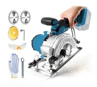 Sierra circular inalámbrica compatible con batería Makita de 18 V, sierras inalámbricas sin escobillas de 1000 W con 3 cuchillas de 45 ° (25 mm)/90 ° (40 mm) 6200 RPM para madera, plástico, corte de