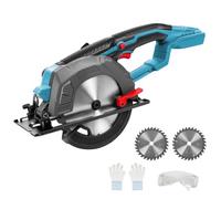 Sierra circular inalámbrica de 6,5 pulgadas para batería Makita de 18 V, 1800 W, sierra circular de mano sin escobillas con 2 hojas (165 mm) - 6500 rpm, profundidad de corte 51 mm (0-45°) para madera