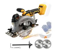 Sierra circular inalámbrica de 6 pulgadas compatible con batería Dewalt de | Sierra circular sin escobillas de 6200 RPM con 2 hojas de sierra de 24 dientes, profundidad máxima de corte de 1.3 pulgadas