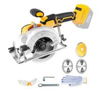 Sierra circular inalámbrica para batería Dewalt de 18 V, 6200 rpm, sierra circular profesional sin escobillas de 5 pulgadas con 3 cuchillas, ángulo de corte de 0-45° para corte de azulejos de madera y