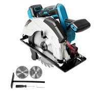 Sierra circular inalámbrica para batería Makita de 18 V, sierra circular eléctrica sin escobillas de 185 mm, 5000 rpm, con guía láser, 2 hojas de sierra (24T y 40T), corte biselado de 0 a 45°