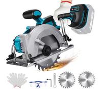 Sierra circular inalámbrica para Makita 18 V, batería de litio, sin escobillas, mini sierra circular de mano con 2 hojas, minisierra circular para cortar azulejos y madera (140 mm)