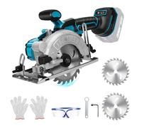 Sierra circular inalámbrica para Makita 18 V batería, mini sierra circular manual Sin cepillo (sin batería), 125mm 2 Hojas, Profundidad de Corte 41mm(90°), 32.5mm(45°), para Madera, Azulejo, Metal