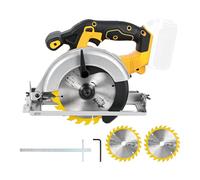 Sierra circular inalámbrica para sierra circular Dewalt de 18 V 20 V, 3800 RPM sin escobillas con 2 cuchillas de 165 mm, profundidad de corte y ángulo de 45,5 mm (90°)-35,5 mm (45°) para madera, metal
